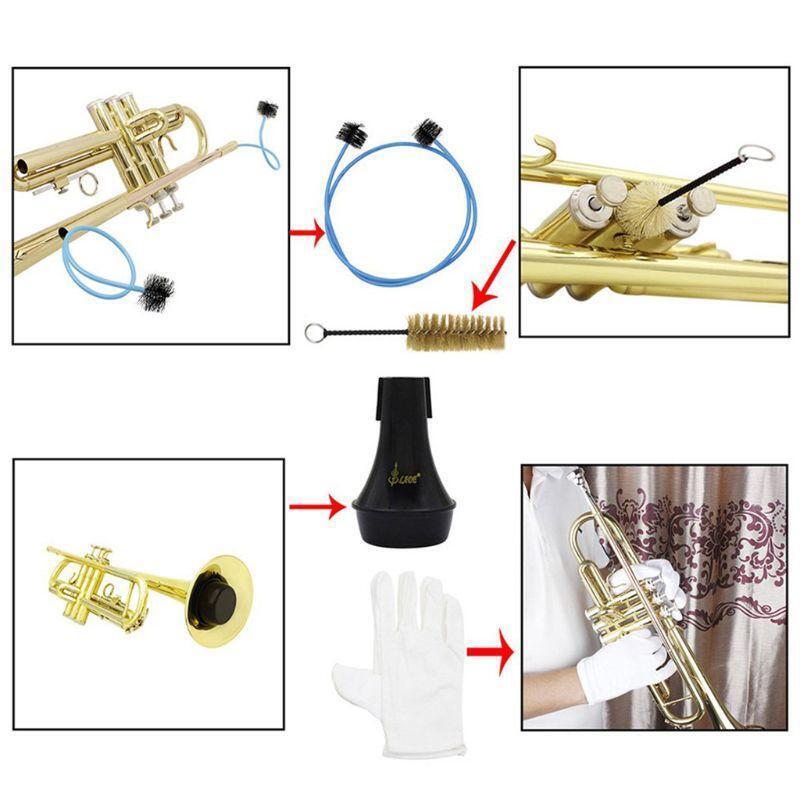 5 in 1 Trumpet Maintenance Cleaning Tool Kit Trumpet Stand 1Pcs Brushes