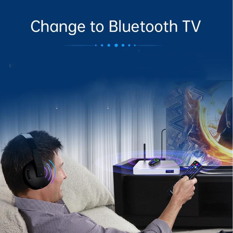 1Piece Wireless Bluetooth-compatible Transmitter Headphones Automantic Connect