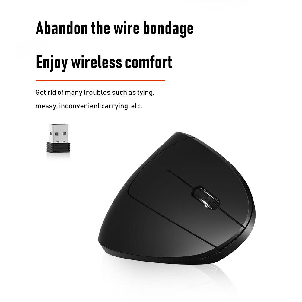 Wireless Gaming Ergonomic Mouse 1600 DPI Adjustable Optical Vertical Mice