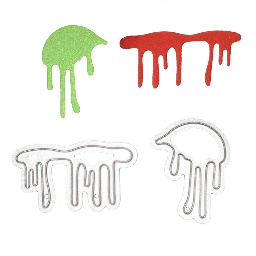 2pcs Drops of Blood Metal Cutting Dies Stencil Embossing Scrapbook Craft