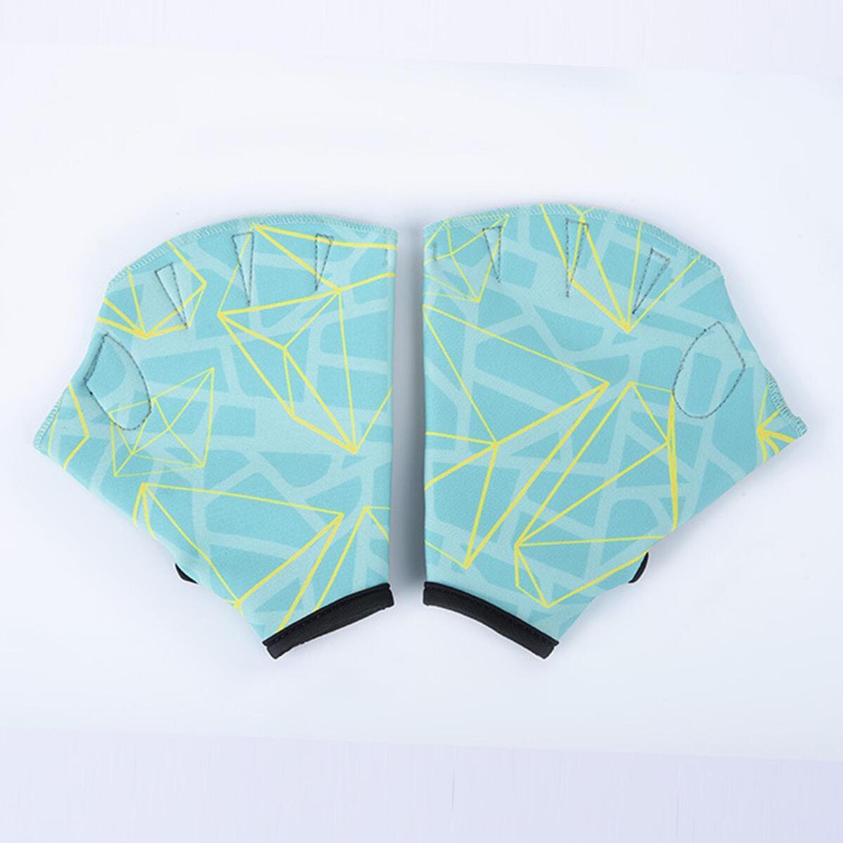 Swimming Webbed Gloves Snorkeling Swim Training Gloves Diving Hand fin Green S