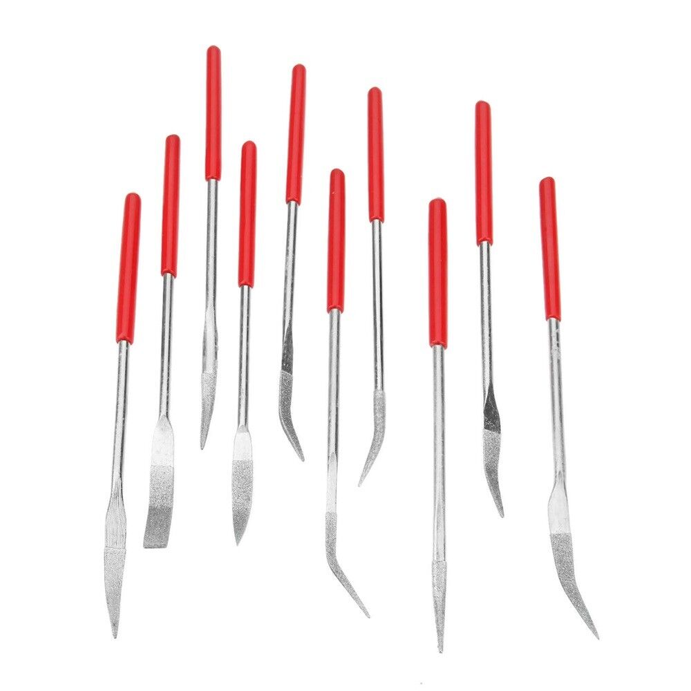 10pc Diamond Carving Jewelry Crystal Metal Craft Ceramic Riffler Needle File Set