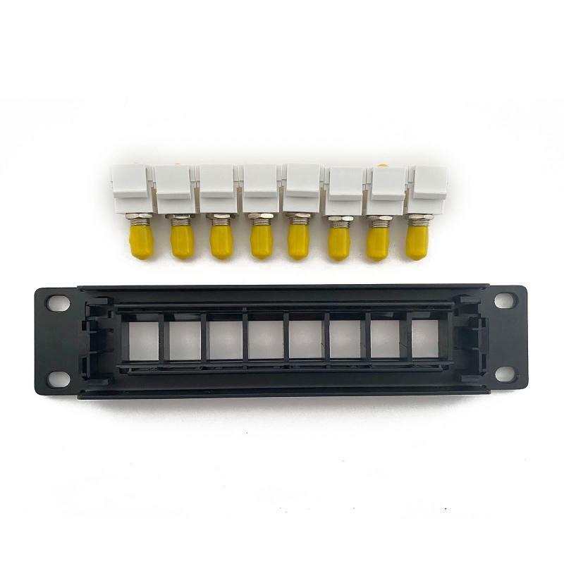 8-Port ST Optical Patch Panel 10G Ready Plastic Housing Color-Coded Labeling