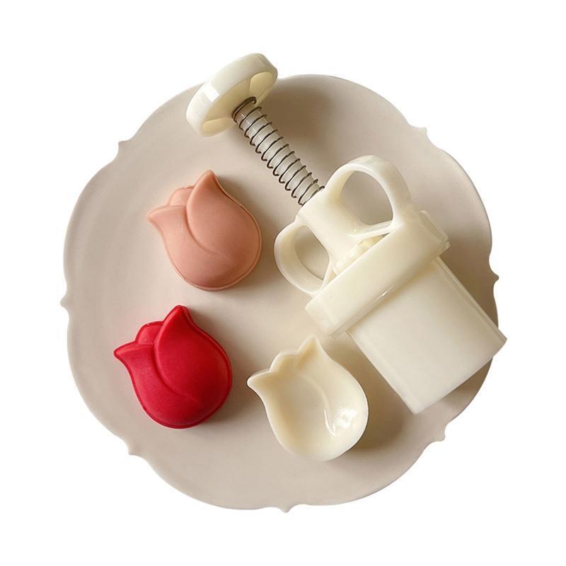 50g Cute Tulip Shape Plastic Mooncake Mold Mooncake Mold DIY Baking Accessories