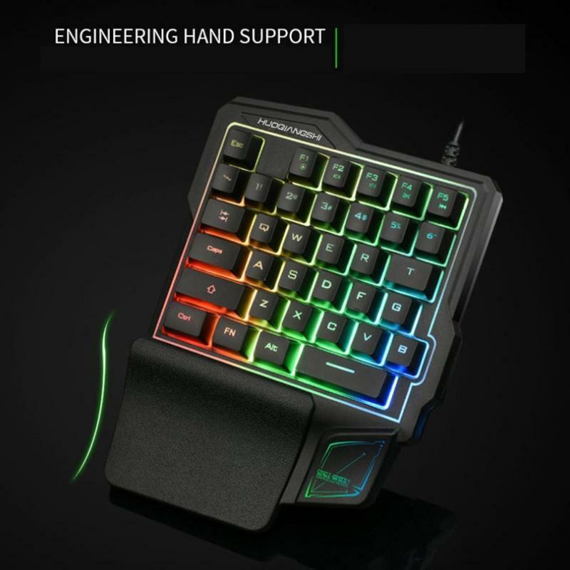 G101 Game Keyboard One-handed Wired 35-Key RGB Luminous Gaming Mechanical Keypad