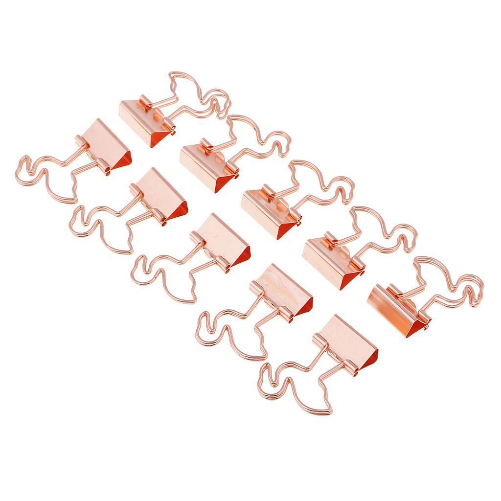 10 Pieces Cute Flamingo Metal Foldback Binder Clips Stationary Paper Clips
