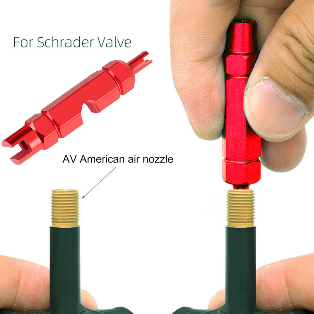 Bicycle Tire Air Nozzle Wrench Valve Core Disassembly Tube Tools (Red)