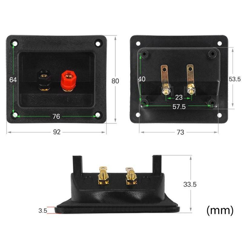 2 Positions Audio Junction Box Screw Clip Speaker Box Terminal Board Plate