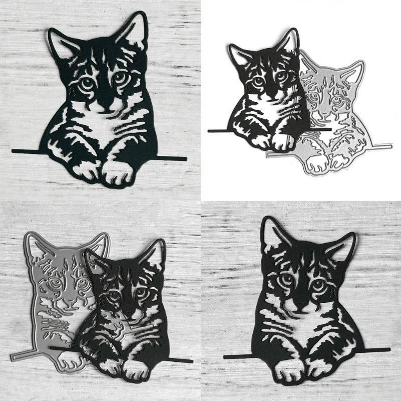 Lazy Lying Cat Shape Frame Carbon Steel Cutting Dies DIY Scrapbooking Photo