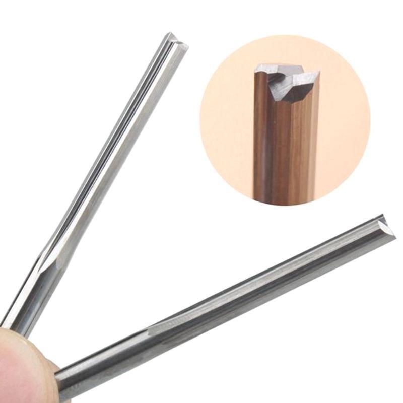Two Double-edged Straight Flute Drills 4x32mm Milling Cutter Straight Router Bit
