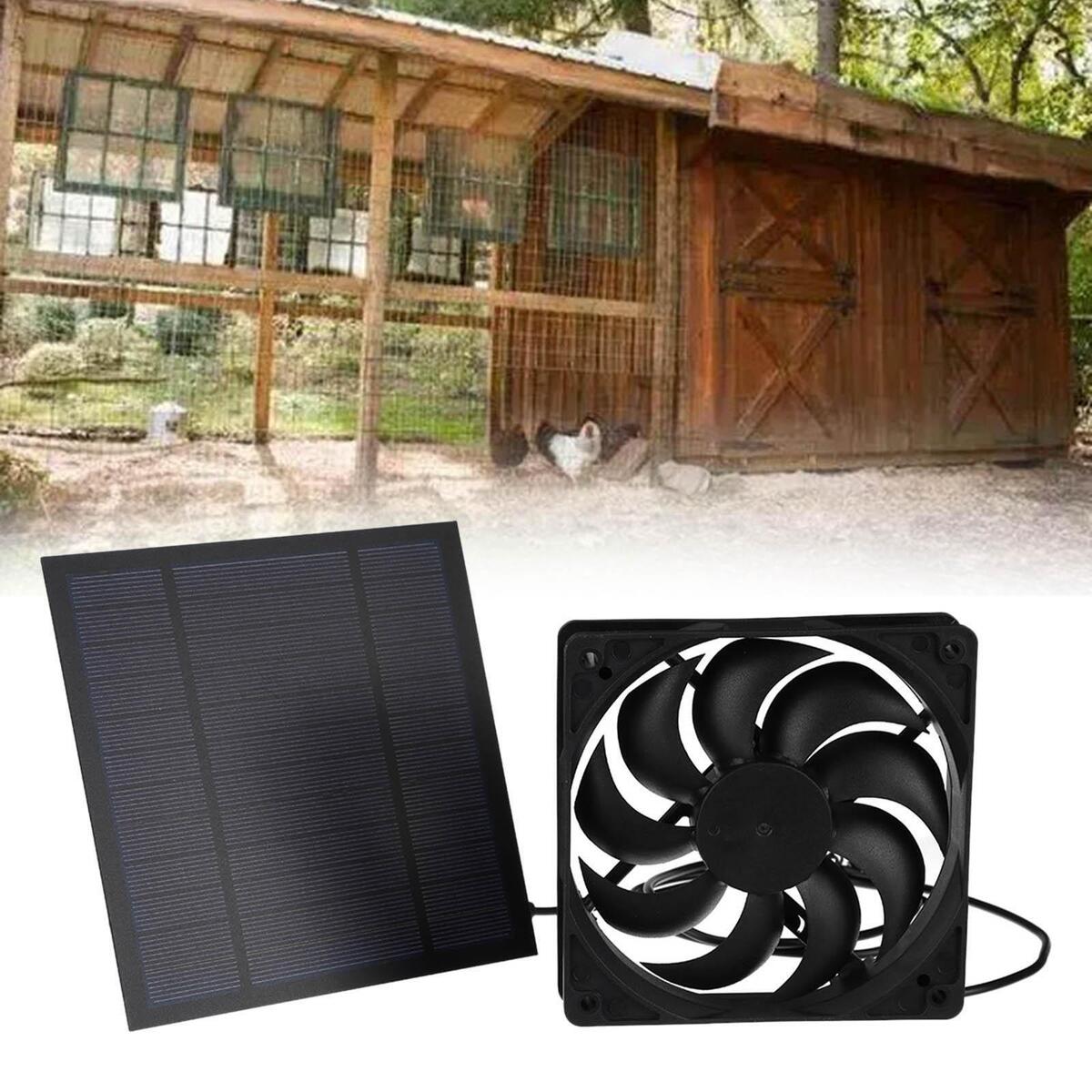 Outdoor Solar Panel Exhaust Fan Ventilator Fan for Chicken Coops Pet Houses