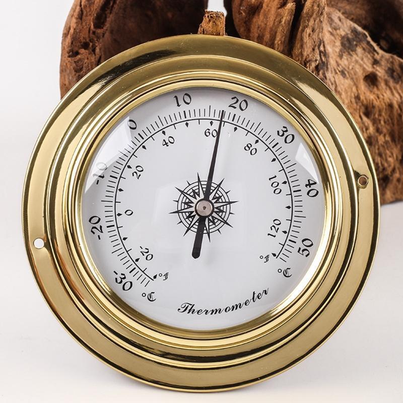 4pcs Thermometer Hygrometer Barometer Watch Clock Copper Shell Weather Station