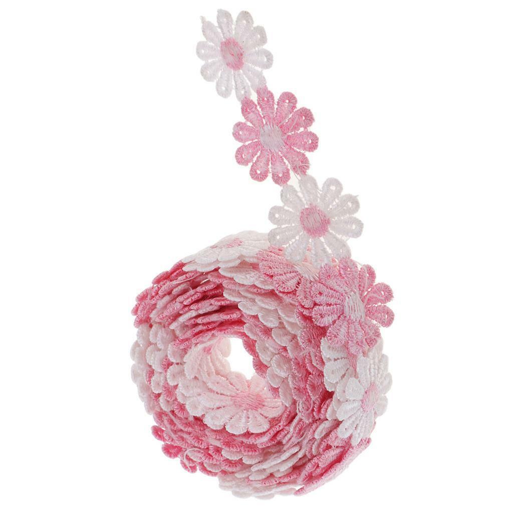 6Pcs Daisy  Lace Embroidered Patches Crafting Wedding  Clothing