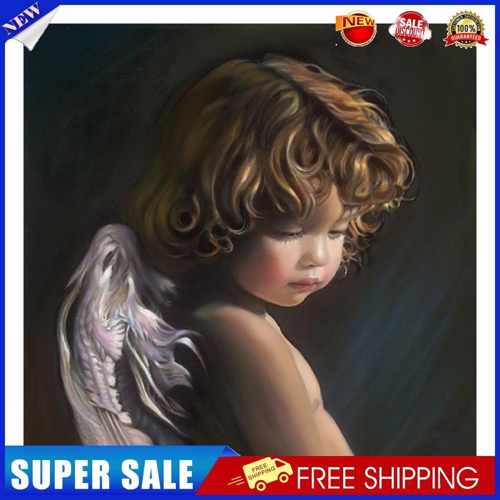 Little Angel Drawing Frameless DIY Oil Paint by Numbers Canvas Home Decor