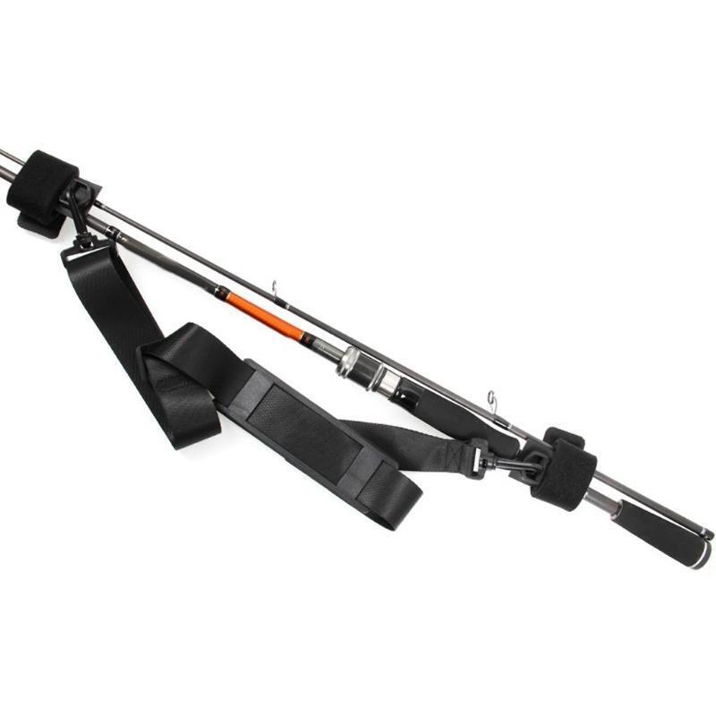 Fishing Rod Carry Strap Sling Band Adjustable Shoulder Belt Travel Tackle Holder