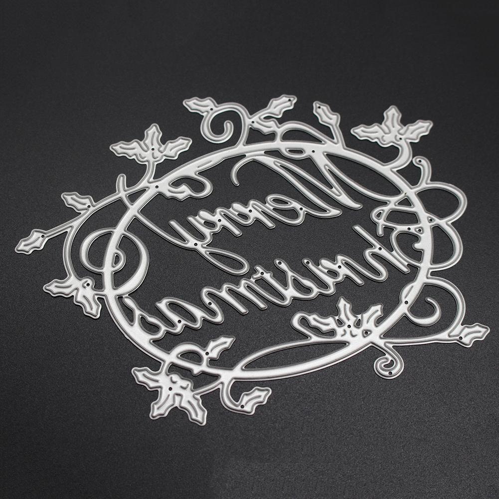 Christmas Words Cutting Die Stencil Scrapbooking Card Template DIY Craft