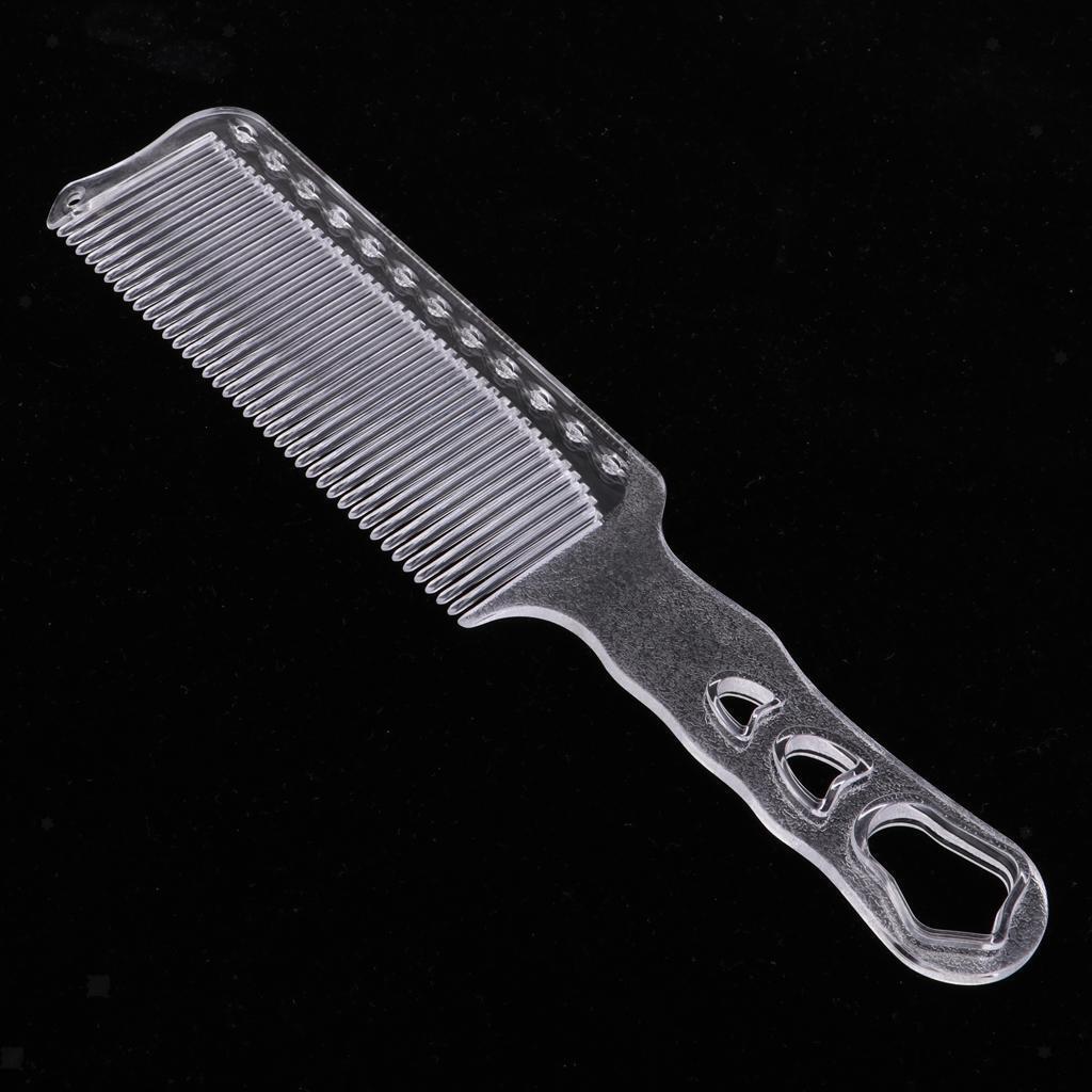 Clear Plastic Anti-static Barber Hairdressing Clipper Comb, Flat
