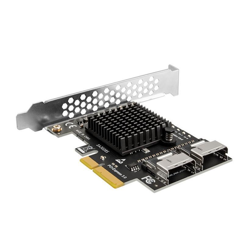 PCIe To SFF 8087 MIniSAS SATA3.0 8 Ports Expansion Adapter ASM1166 Chip 20Gbps