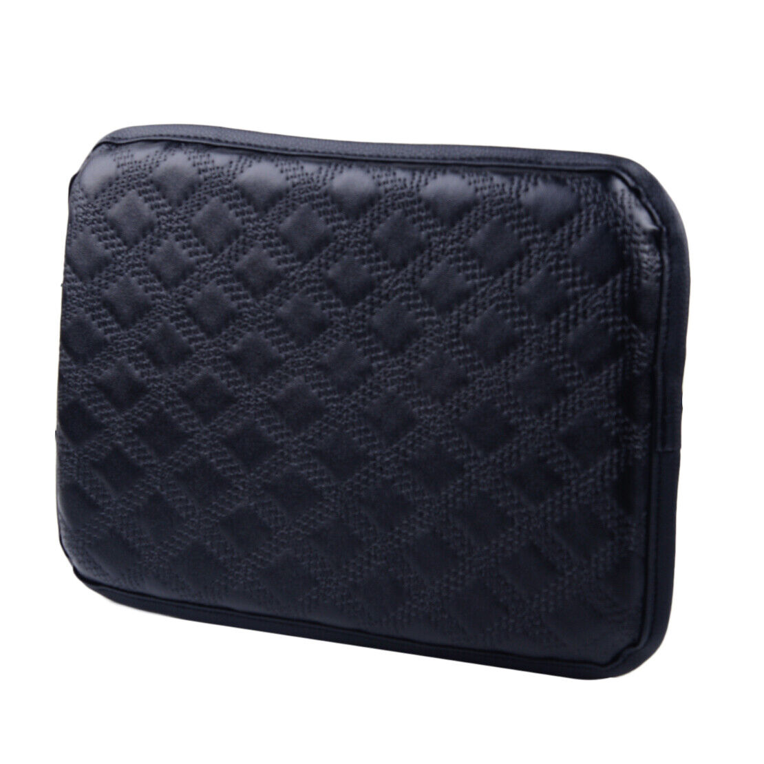 BLACK Car Armrest Cover Center Console Box Cushion PU Leather Pad 30*21cm Li