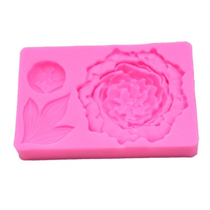 Cake Moulds Peony Flower and Leaf Shapes Silicone Material Moulds Fondant Moulds