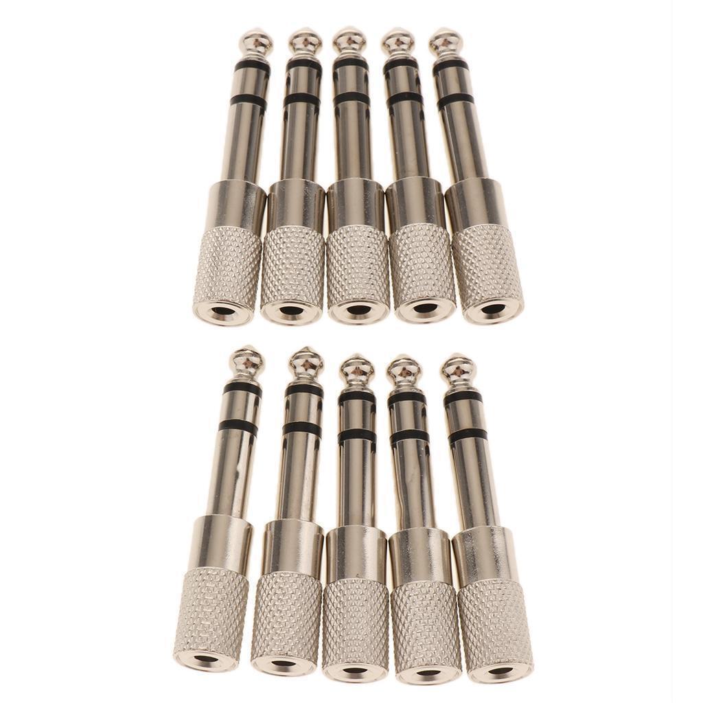 10 Pack (1/8 inch) 3.5mm Male Plug to (1/4 inch) 6.5mm Female Jack Stereo
