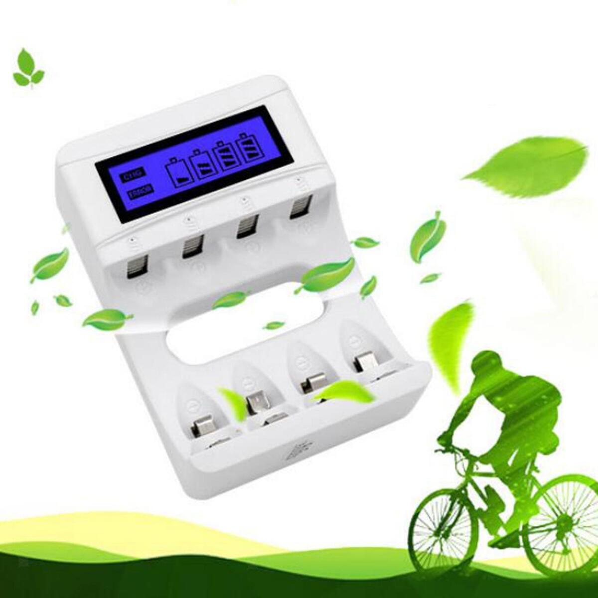 4 Slots Battery Charger, for AA -Mh Rechargeable Batteries Remote Controller