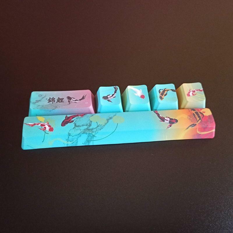 DIY PBT Keycaps 6pcs Spacebar Enter Arrow Keys OEM Profile for MX Kailh Switch