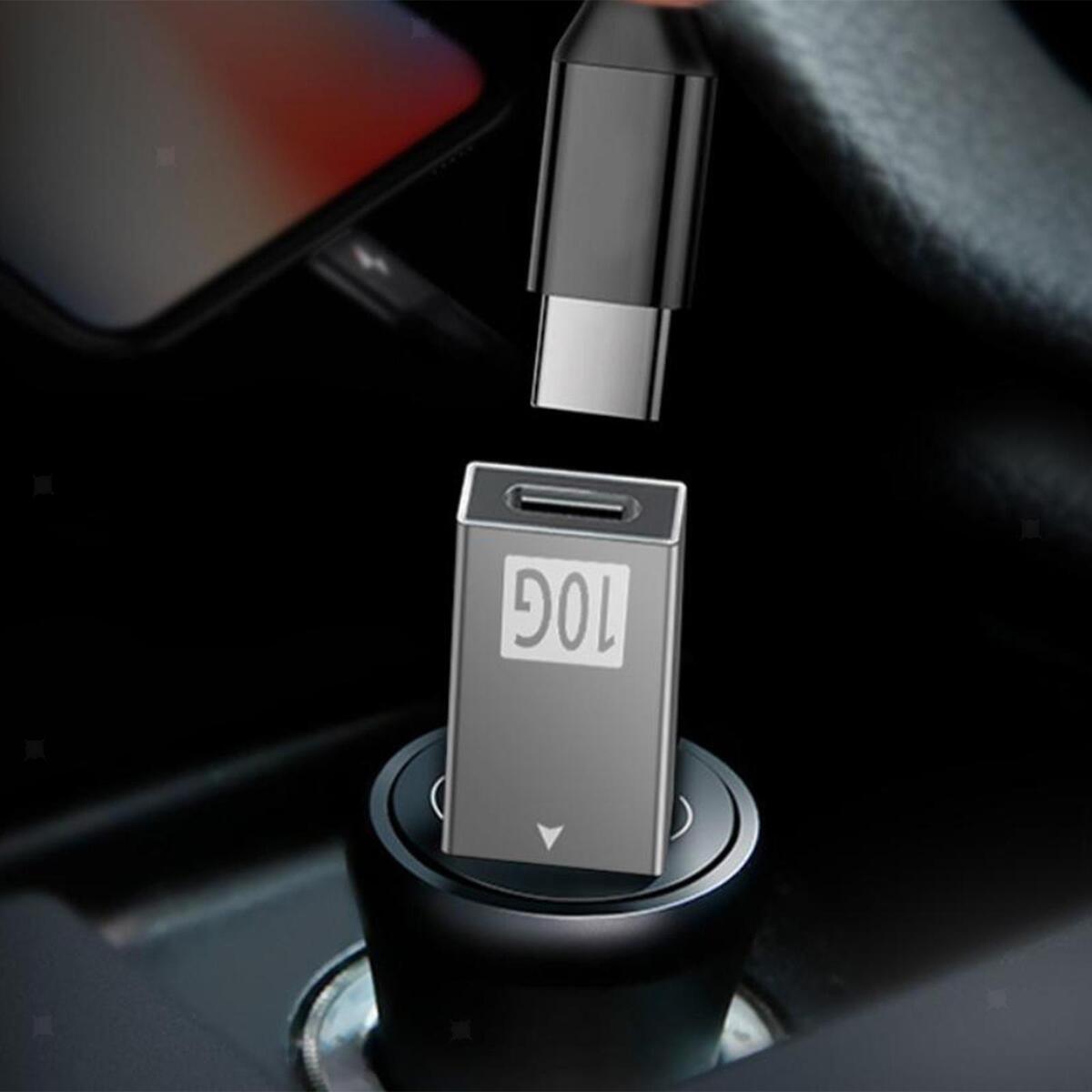 USB Type C Adapter 10Gbps Data Transfer for Computer Car Charger Laptops