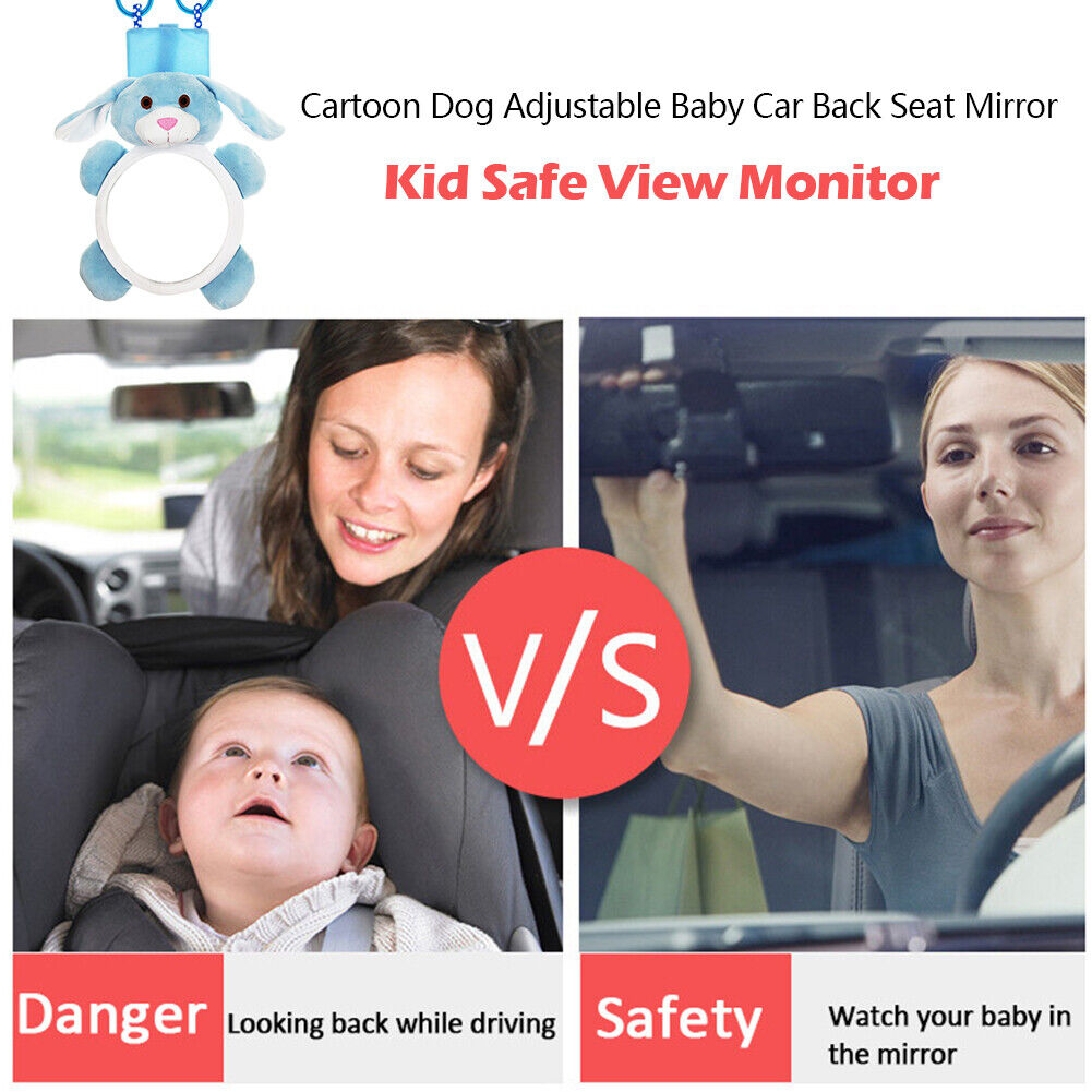 Cartoon Puppy Car Adjustable Rearview Mirror Infant Safety Seat Back Mirror