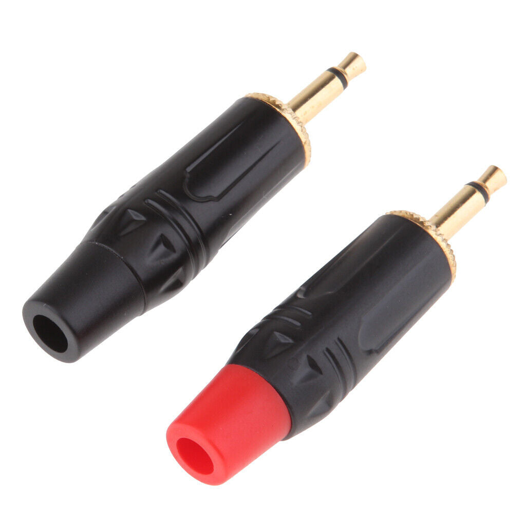 2x 3.5mm Mono Male Repair Headphone Audio Solder Jack Plug