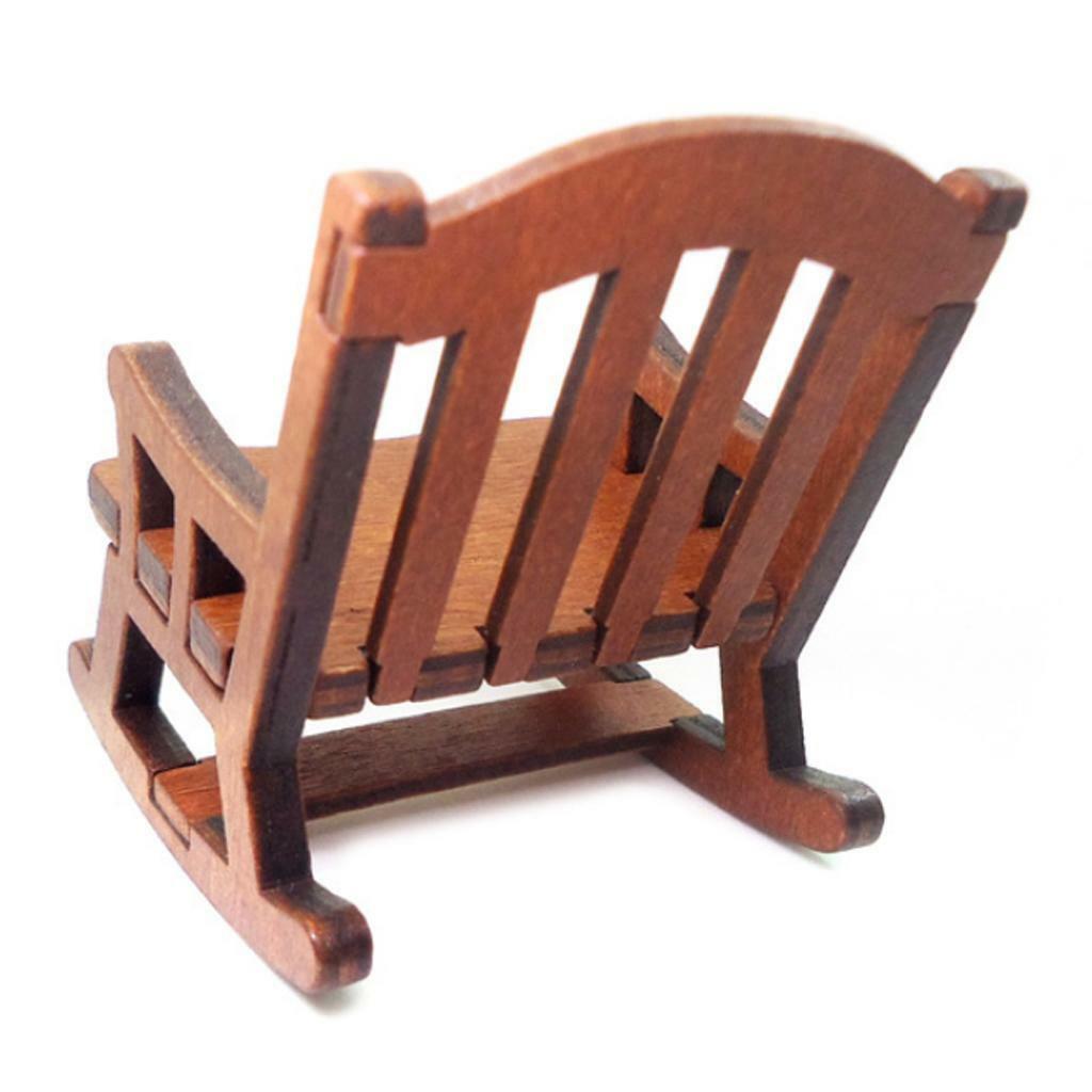 2pcs  House Wooden Bed w/ Rocking  Scenery Furniture Decor
