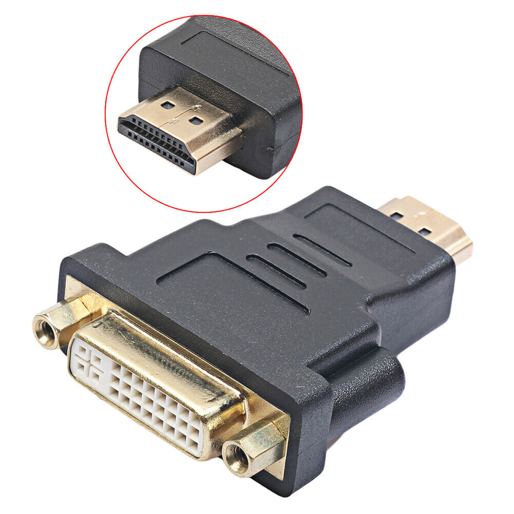 DVI-I Dual Link(24+5pin) Female to HDMI-compatible Male Converter Adapter H