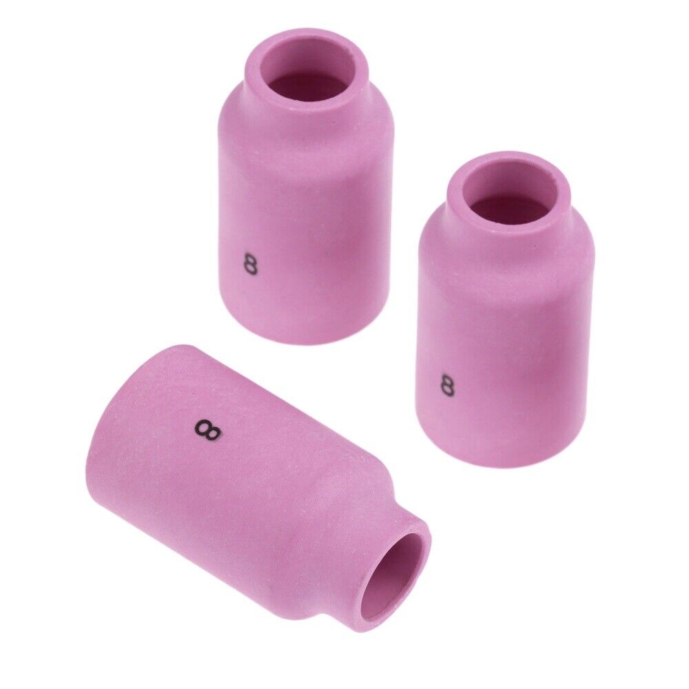 54N14 8# Lens Nozzle Alumina Gas for SR DTA WP 17 18 26 TIG Welding Torch 3Pcs