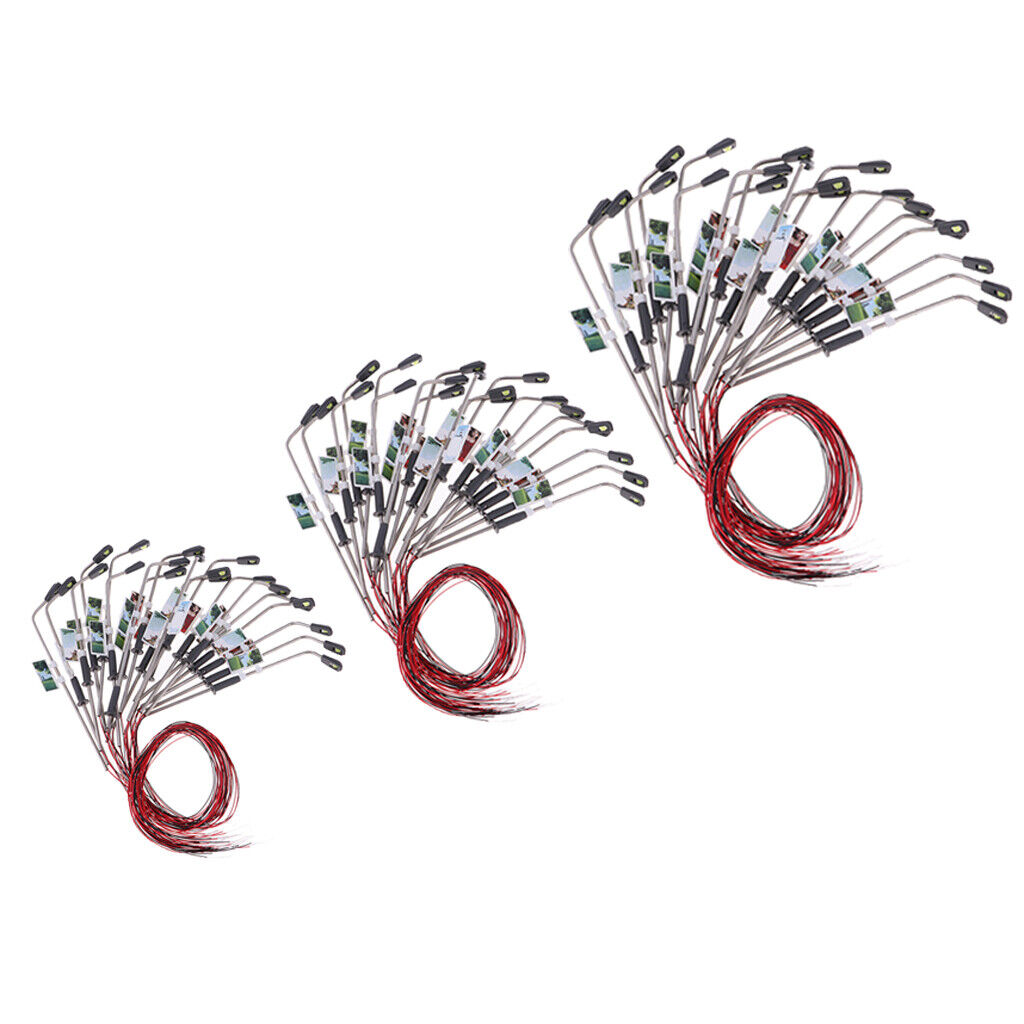 40x Mini  Railway 3V LED  Lamposts HO 1:100 Garden Layout