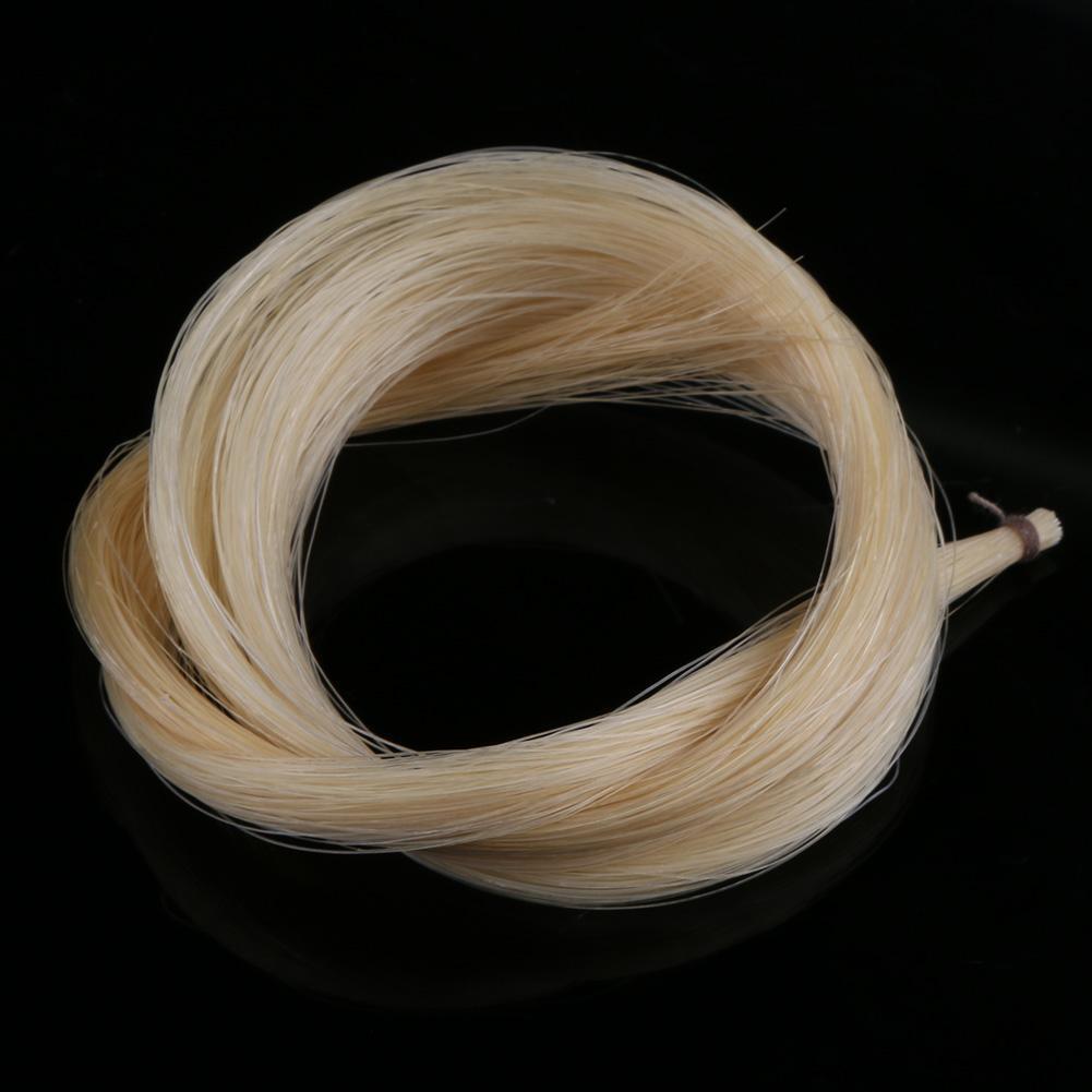 1 Hank Universal Yellow+White Stallion Horse Hair for Violin Bow