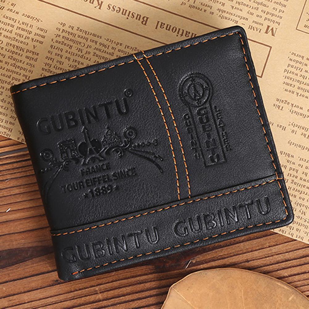 Mens Leather Bifold Wallet Credit/ID Card Receipt Holder Coin Purse
