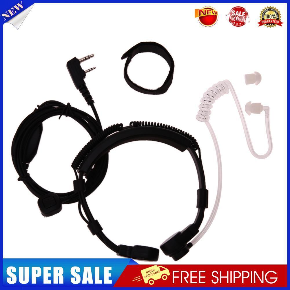2 Pin Covert Acoustic Tube Earpiece Headset PTT Throat MIC for Baofeng UV5R
