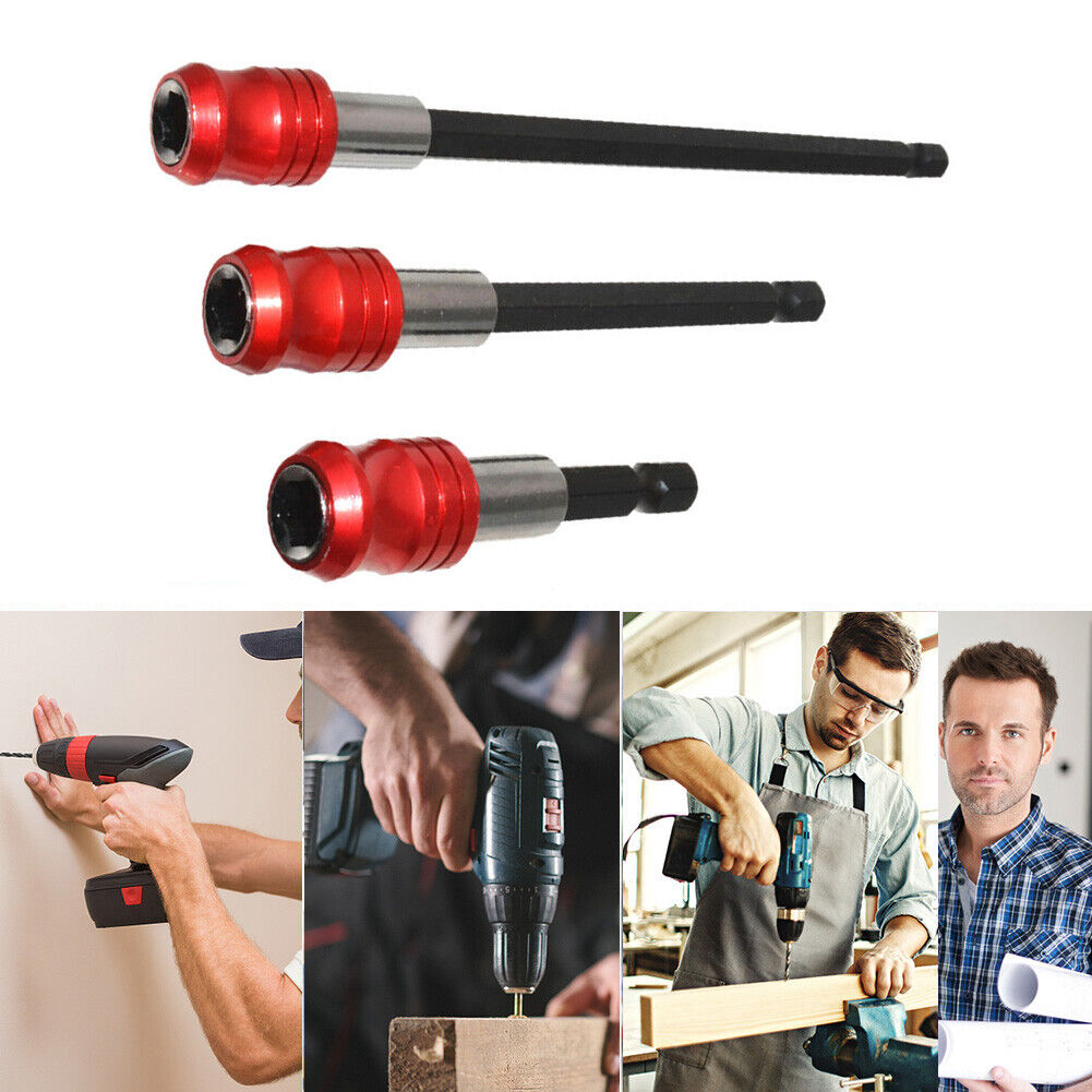 3pcs Batch Head Rod 1/4 Hex Shank Self-locking Magnetic Bit Extension Rods