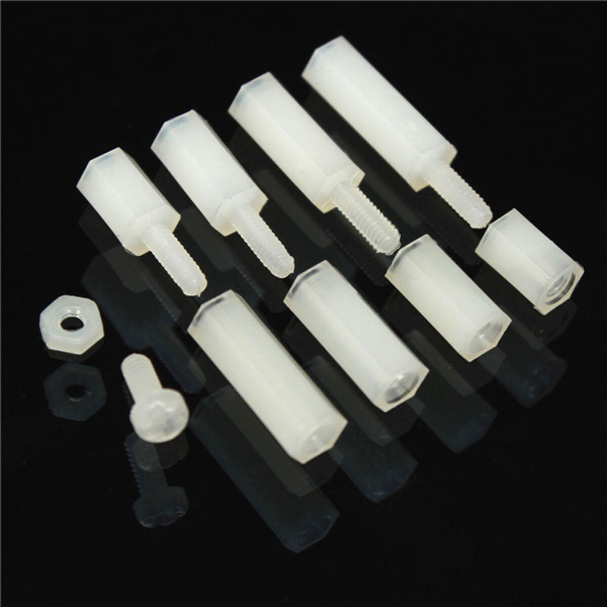 120 M2 Male-Female Spacer Nylon White Hex Screw Nut Stand-off PCB Assortment Kit