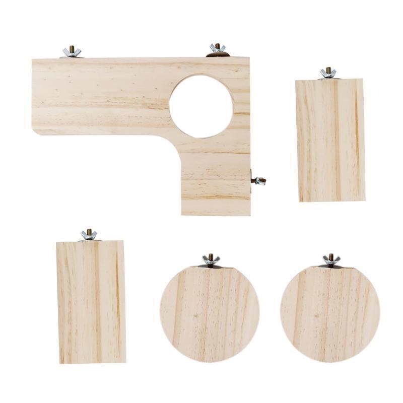 5 Pieces of Natural Wood Stand Platform for Squirrel Gerbil Chinchilla Hamster