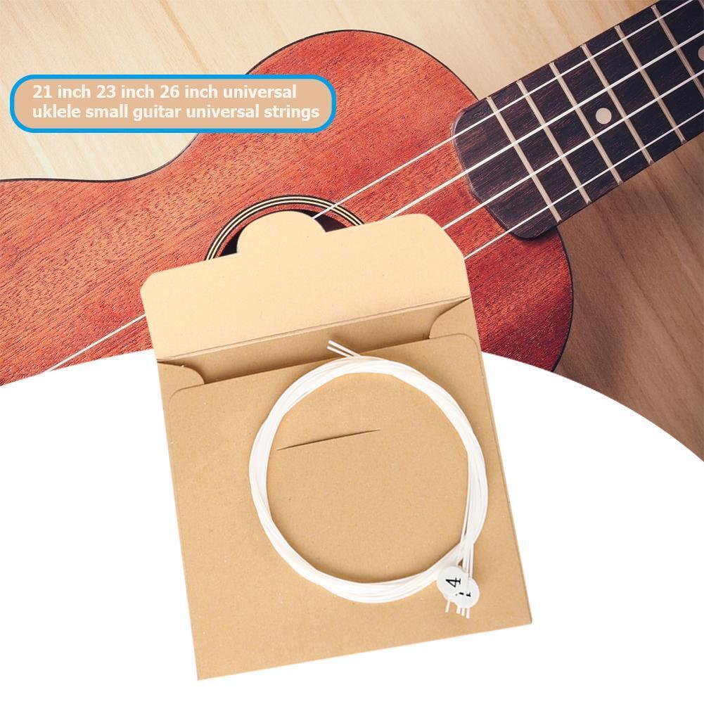 4pcs/set Ukulele Strings Replacement Part for 21 23 26 inch Ukulele White