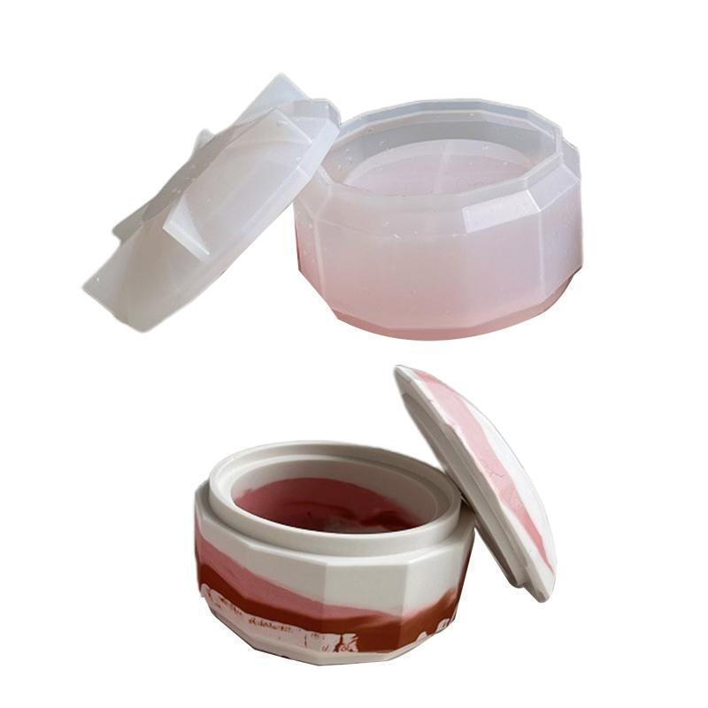 Silicone Jewelry Box Mold with Lid Jewelry Box Candle Holder Mould Bottle Epoxy