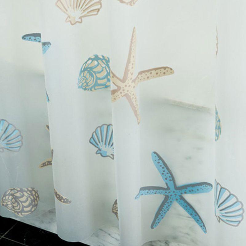Seaside Fresh Style PEVA Modern Shower Curtain Cute Colorful Starfish Seashell