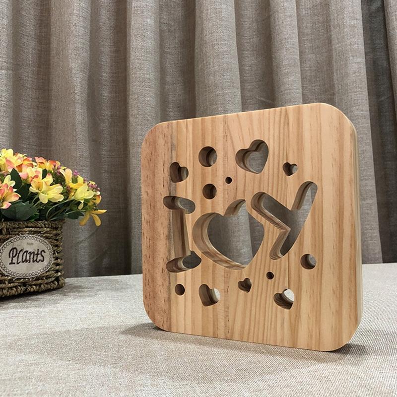 Bedside Night Light USB Lamp for Kids Room with Carved Shade for Dinning Room