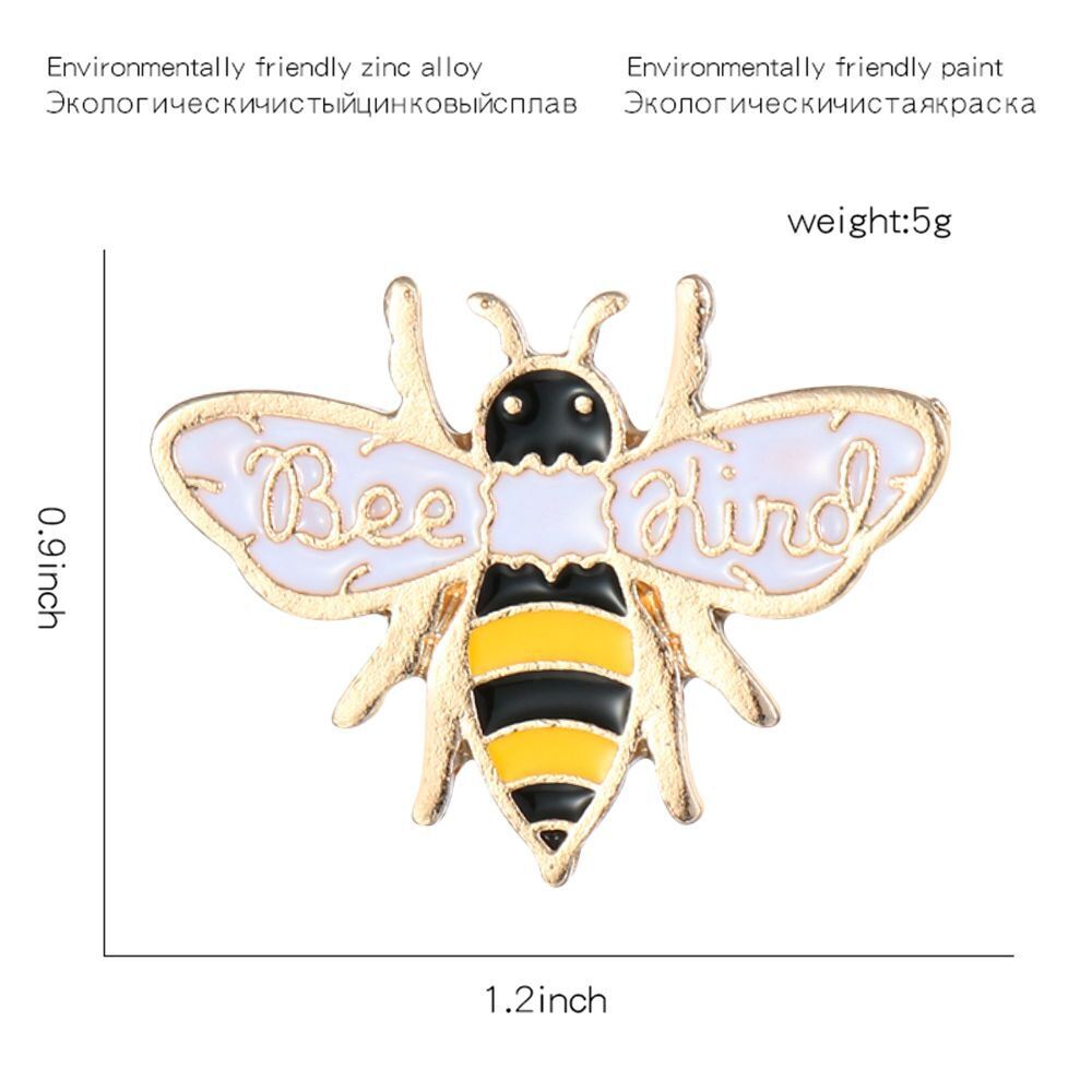 2 PCS Women Men Brooch Fashion Cute Cartoon Animal Badge Bee Honey Enamel Pins