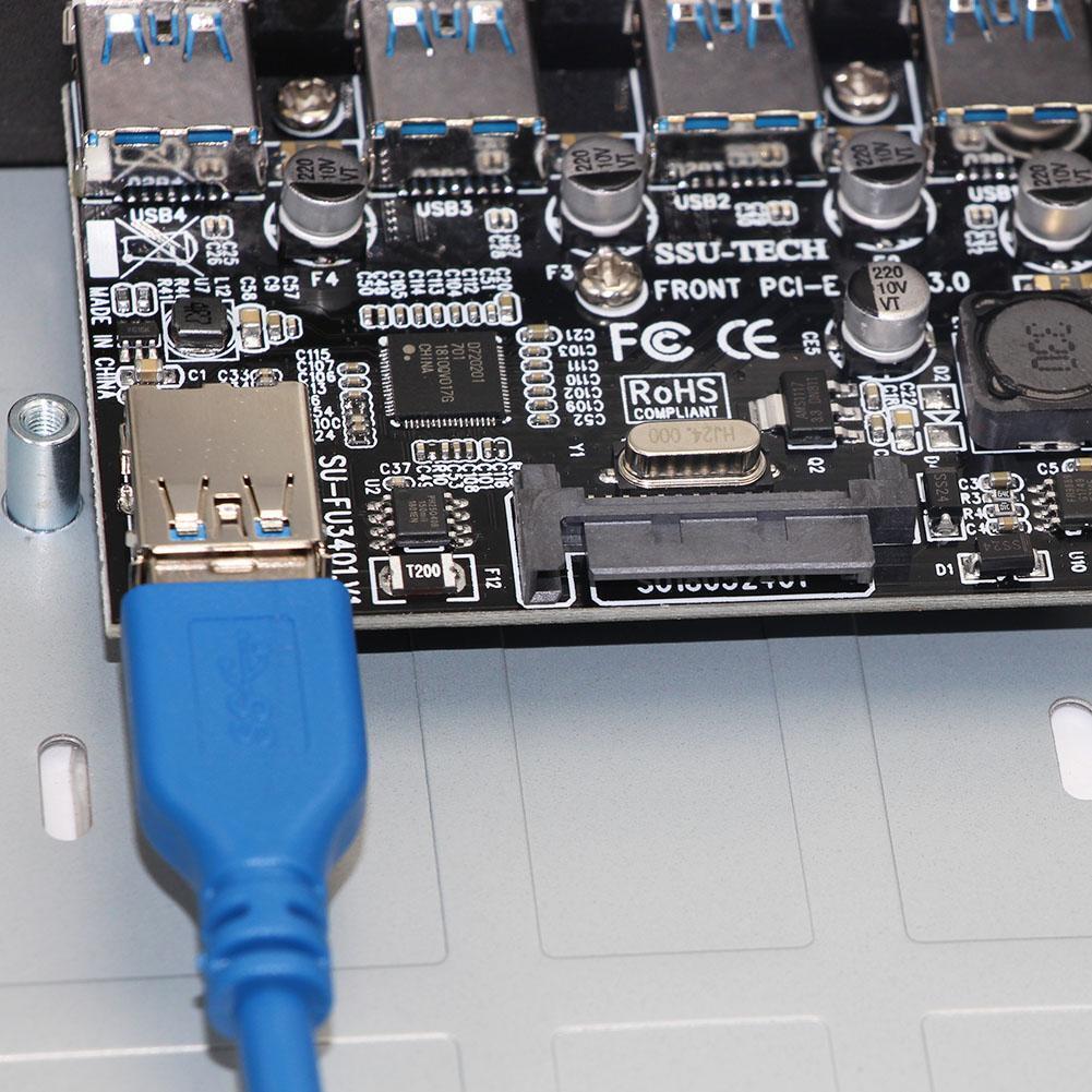 SSU FU3401 PCI-E to 4 Port USB 3.0 PCI Express Expansion Card for Desktop