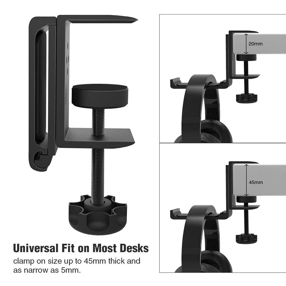 Aluminum Alloy Headset Holder Adjustable Foldable Headphone Hanger Bracket