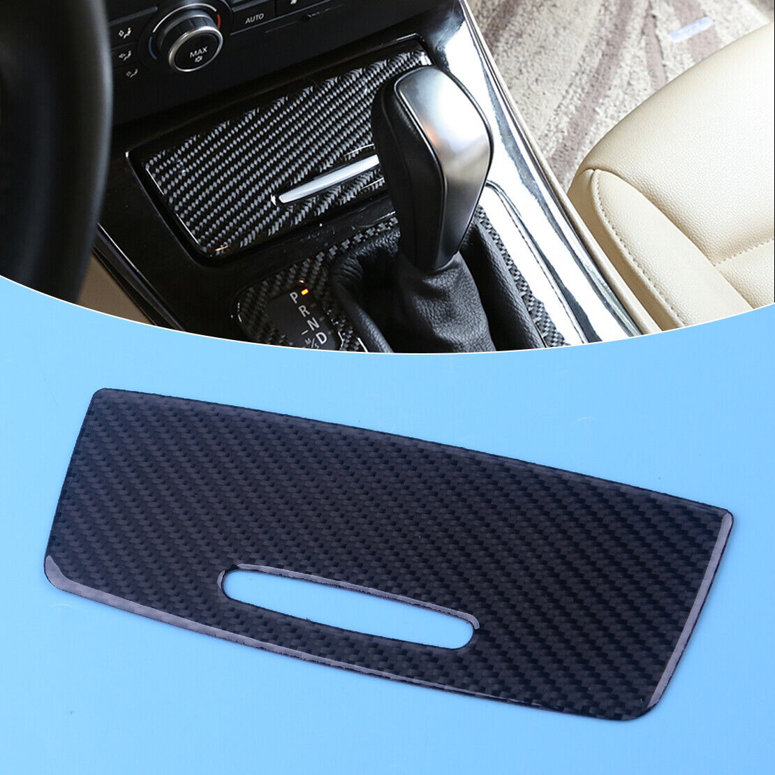Carbon Fiber Color Cigarette Lighter Cover Trim Fit For BMW 3 Series E90 E92 Li