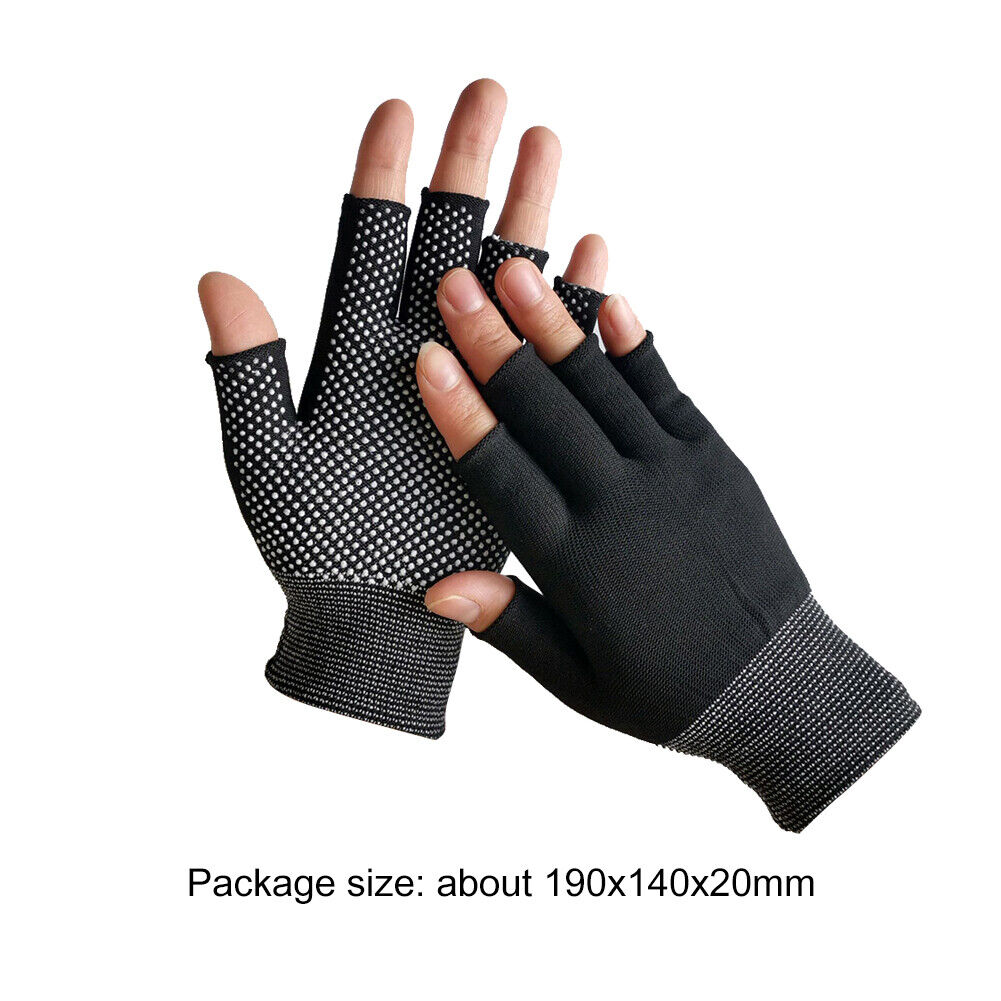 Fingerless Outdoor Bicycle Anti-skid Half Finger Fishing Gloves (Black)