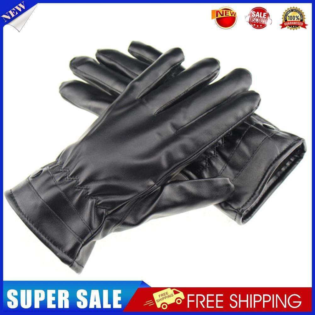 1 Pair Leather Winter Motorcycle Gloves Touch Screen Waterproof Men Gloves
